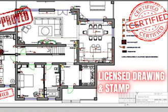architectural floor plan pe stamp mep autocad 2d floor plan for city permit
