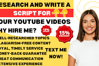 research and write a script for your youtube videos