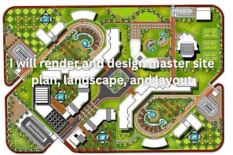 render and design master site plan landscape and layout