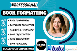 do book layout design, paperback, book formatting for amazon kdp book publishing