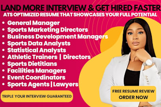 write athletic trainer, director, general manager, sport dietitian, agent resume