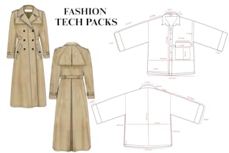 provide expert fashion tech packs for efficient manufacturing