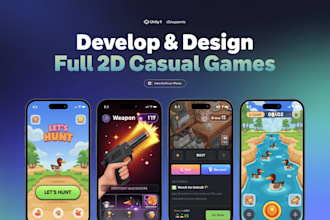 create 2d casual games in unity for mobile, PC, and web