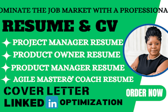 create project manager, product manager, operation manager and data science cv
