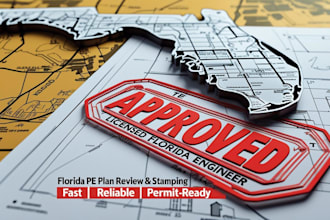 design floor and site plans with florida stamp for city permit approval