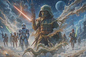 create high quality space art and futuristic space scenes