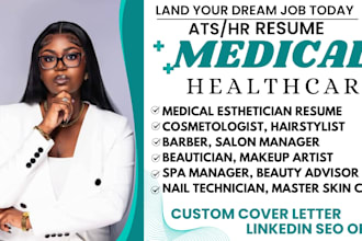 write medical esthetician beauty resume, cosmetologist, spa, makeup artist CV