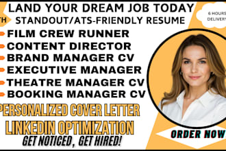 write content director cv, set manager, crew runner, and casting manager resume