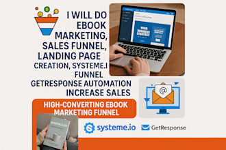 do ebook marketing sales funnel, landing page, systeme io funnel, get response