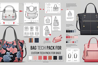 design backpack tech pack ready for the factory fashion design bag tech pack pro