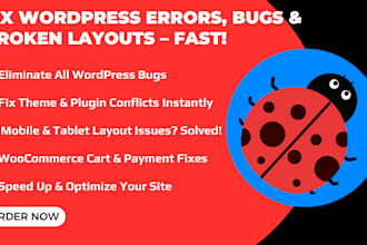quickly fix wordpress bugs, errors, theme issues, or plugin problems