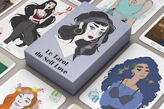 draw custom tarot deck art oracle card character design oracle card illustration