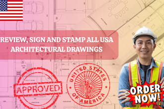 do pe stamp, usa stamp, architecture drawing for usa permit