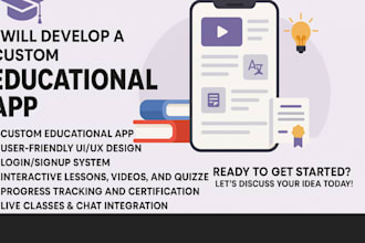develop a educational app, learning app, elearning app, trainers app