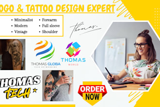 do modern custom minimalist logo design business company design sleeve tattoo