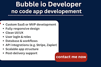 build design a responsive saas app, mvp as a bubble io developer
