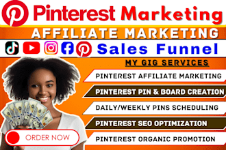 manage your pinterest SEO pin board design affiliate marketing and sales funnel