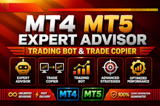 develop mt4 expert advisor, mt5 trading bot and trade copier