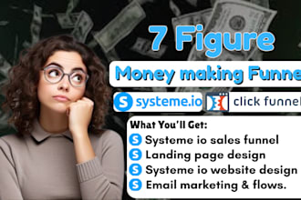 create systeme io sales funnel, landing page design, or systeme io website