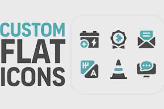design custom flat vector icons for mobile apps, websites, and branding