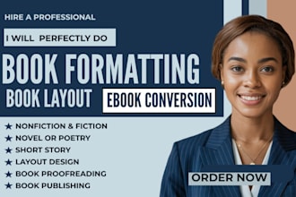 do editing book formatting interior layout ebook conversion paperback for amazon