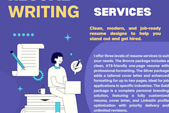 design a modern, professional resume and expert editing