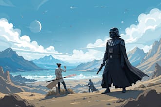 create star wars and sci fi illustration