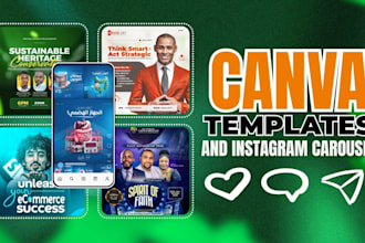 design instagram carousel, social media post and editable canva templates design
