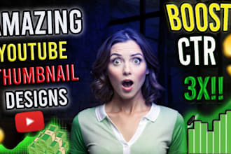 create attractive clickbait and  amazing youtube thumbnail designs