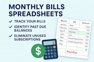 create you a monthly bill tracker excel spreadsheet,  google spreadsheet