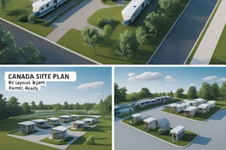 rv park planning, canada site plans, and landscape layout