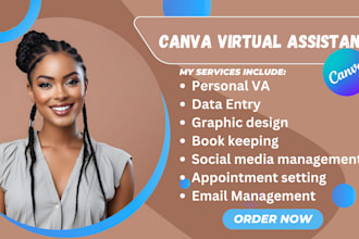 be your canva pro, canva virtual assistant, personal VA graphic designer