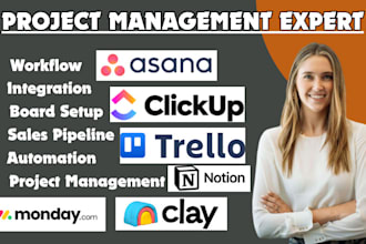 setup integrations automation with monday com asana trello clickup notion clay