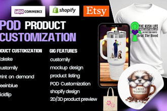 personalize product on teeinblue, kickflip, customily, zakeke print on demand