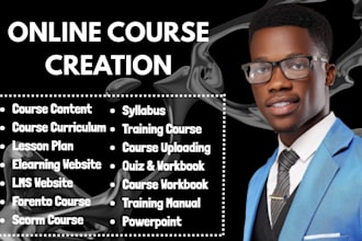 create online course content, curriculum, outlines, lesson plan, course workbook