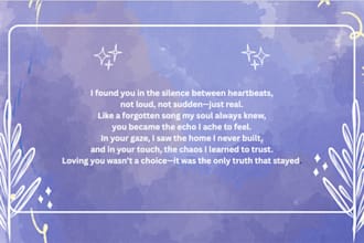 do a custom poetry based on your life