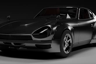 3d car miniature, 3dprint,glb vehicles,iconic datsun 240z,sport car model,nissan