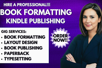 do book formatting and typesetting layout design for amazon kindle publishing