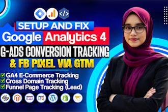 setup google analytics 4, ga4 ecommerce tracking, conversion tracking via GTM