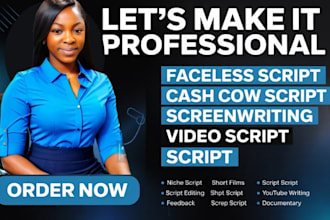 write script for stock articles, blog, comedy faceless video to get more views