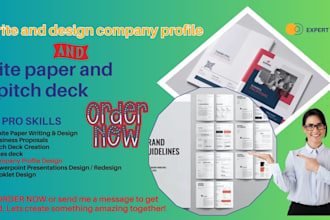 write and design company profile, white paper and pitch deck