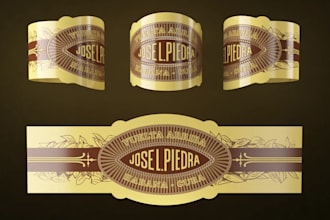 do highly cigar band, cigar logo, cigar label, and cigar box design in 1 day