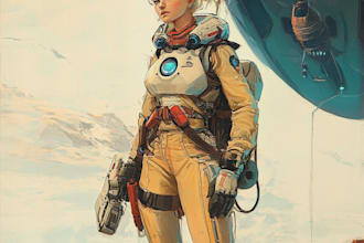 make a sci fi character and sci fi art