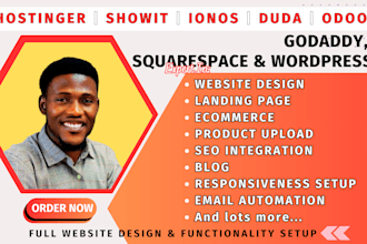 do hostinger website design ionos duda odoo showit godaddy squarespace wordpress