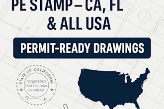 do civil engineer, usa pe stamp, california stamp, florida stamp for city permit