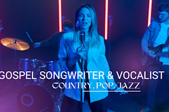 be your female country singer in gospel, blues, pop, rock, country vocals, jazz
