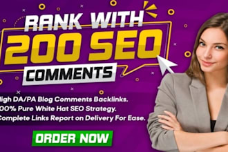 200 manual dofollow blog comment backlinks high tf cf da pa