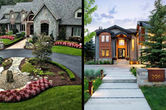 design front yards, swimming pool, car park and landscape design