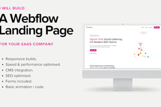 develop a responsive webflow saas landing page