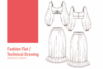 create fashion technical drawings